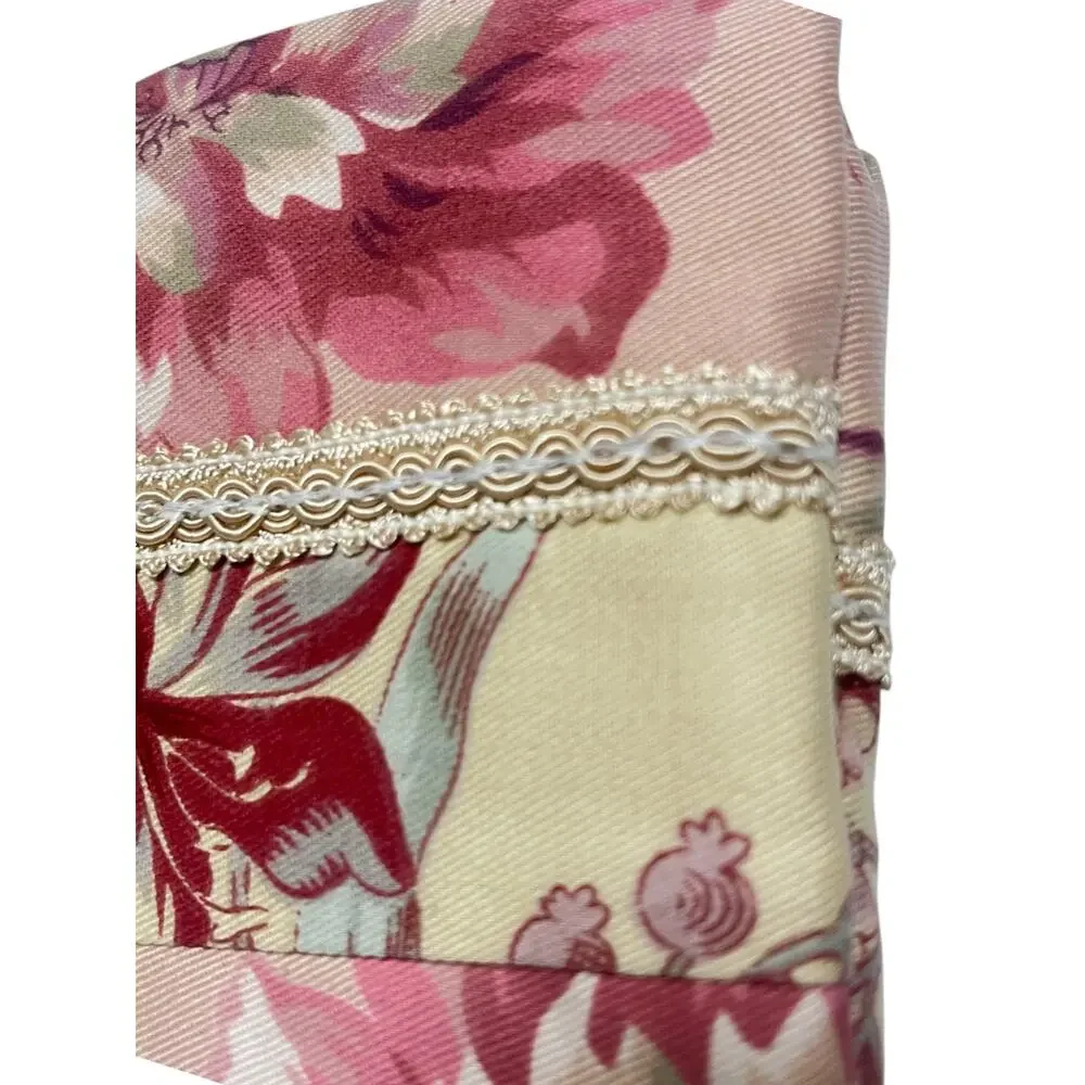 Set of 2 Vtg Croscill Euro Pillow Shams *Margarita* | Cottage Dusty Rose Floral